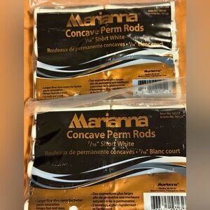 Marianna Concave Perm Rods 7/16" Short White 2 Sets of 12